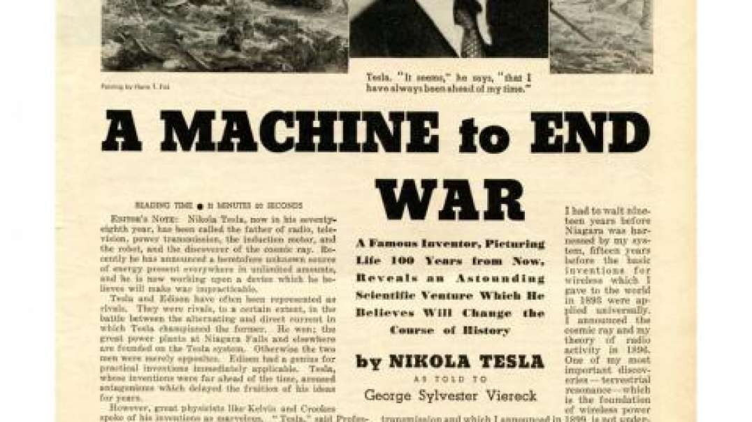 Tesla FBI Files Batch 3 Pg's 1-31, "TELEFORCE" A Machine to End all War