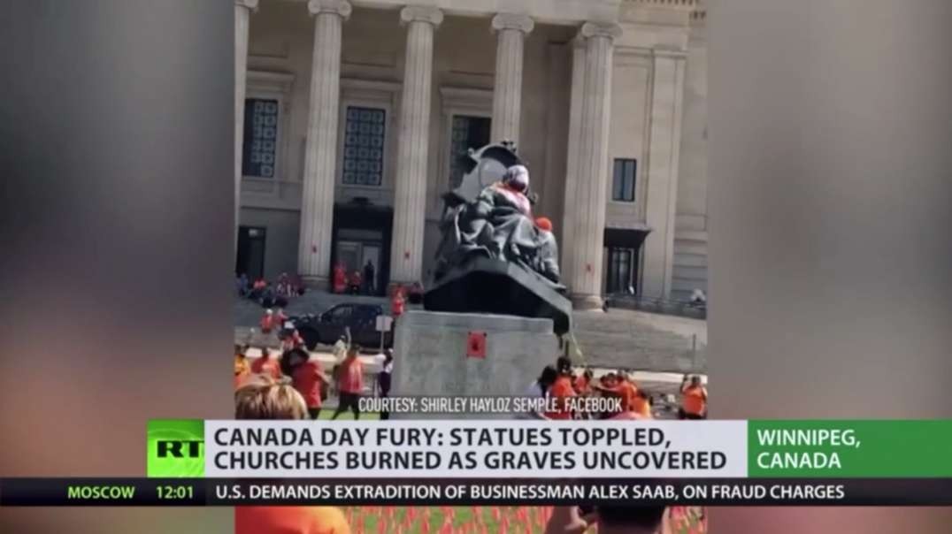 Amidst Canada Day Protest, Queen Victoria, Elizabeth II Statues Topple, over Indigenous Abuses