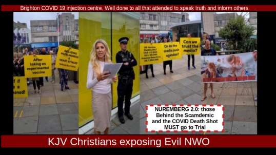 Brighton COVID 19 injection centre. Well done to all that attended to speak truth and inform others