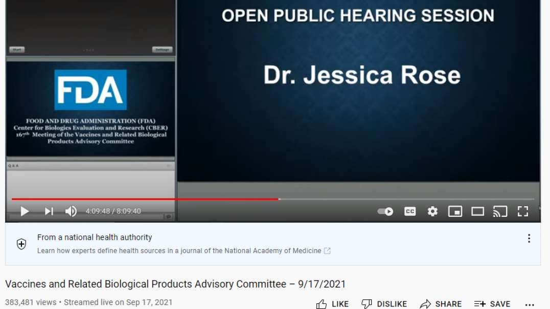 FDA – Vaccines and Related Biological Products Advisory Committee – 9/17/2021.