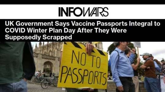 UK Government Says Vaccine Passports Integral to COVID Winter Plan Day After They Were Supposedly Scrapped