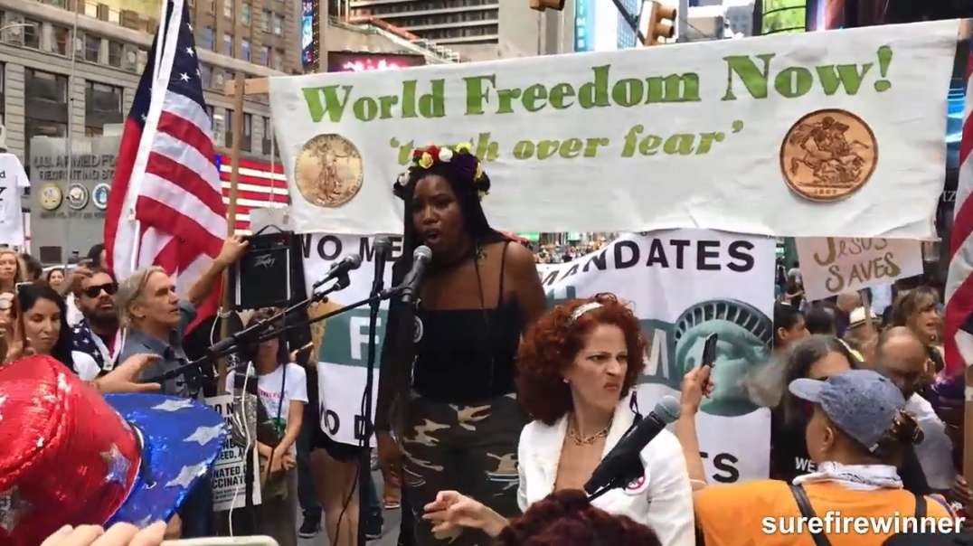 Sept 18 2021 NYC Times Square Freedom WWD Rally Demonstration March Protest Covid19 Vaccine Passport.mp4