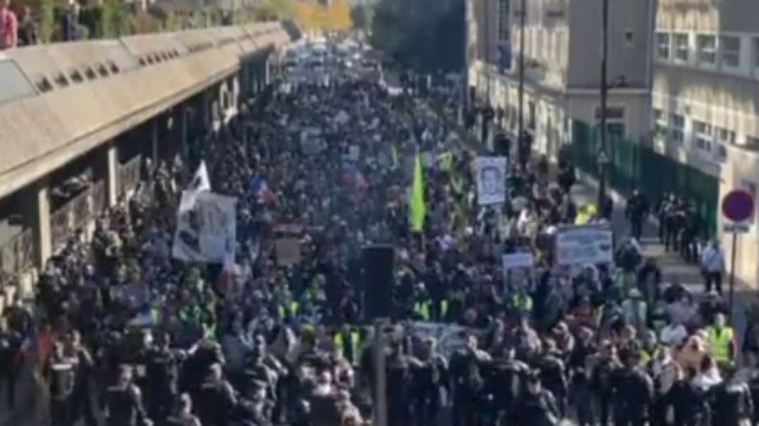 WATCH: Large demonstration underway in Paris. This is the 13th consecutive Saturday of protests against the government’s COVID mandates in France.