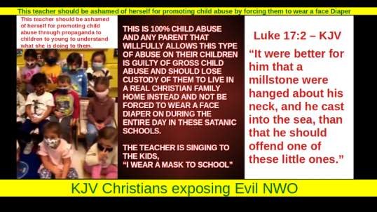 This teacher should be ashamed of herself for promoting child abuse by forcing them to wear a face Diaper
