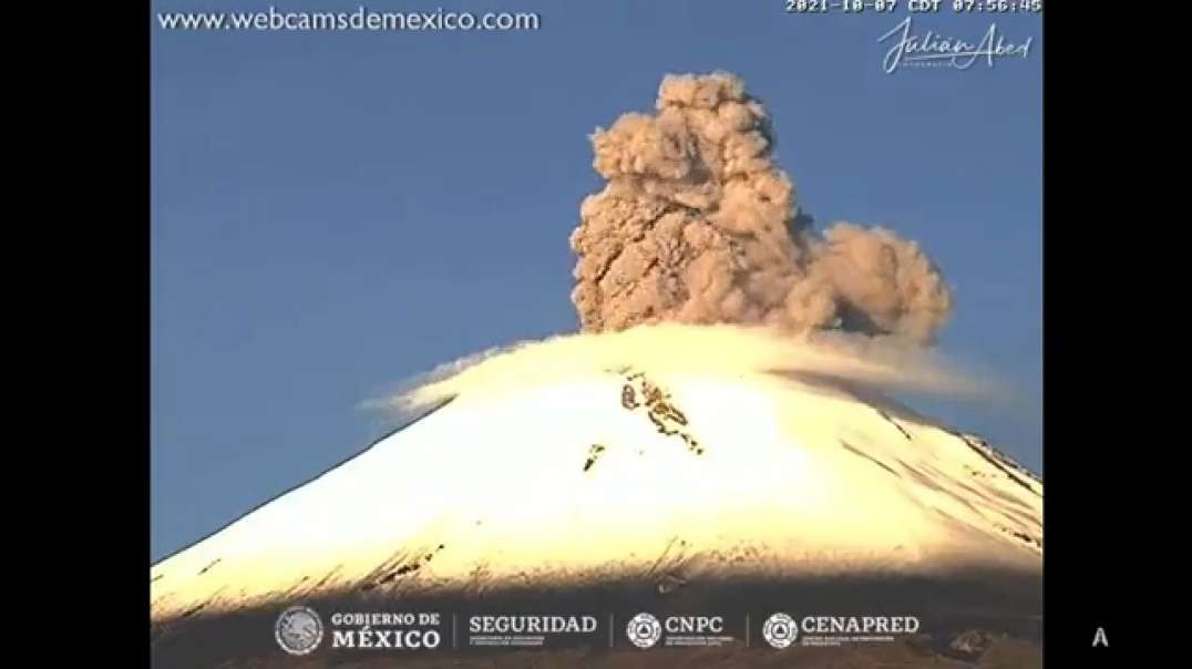 Volcano Popocatépetl spews a huge cloud of ash in # Mexico 🇲🇽aleom 07.10.2021 # volcanoes