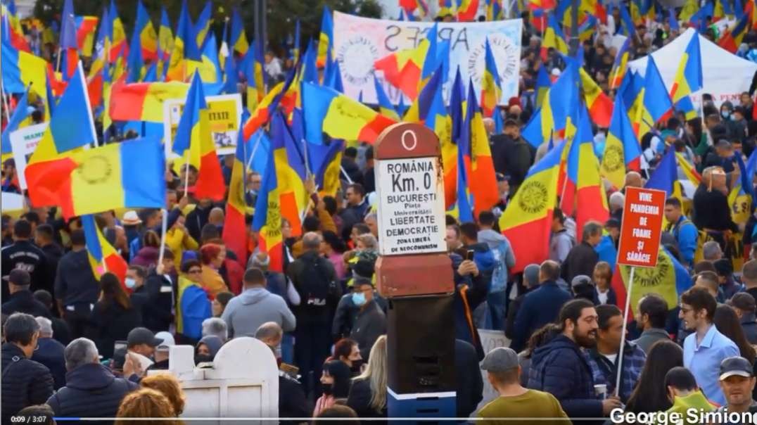 Romania Bucharest Oct 2nd No Green Pass Protest March Freedom Rally Covid-19 Vaccines.mp4