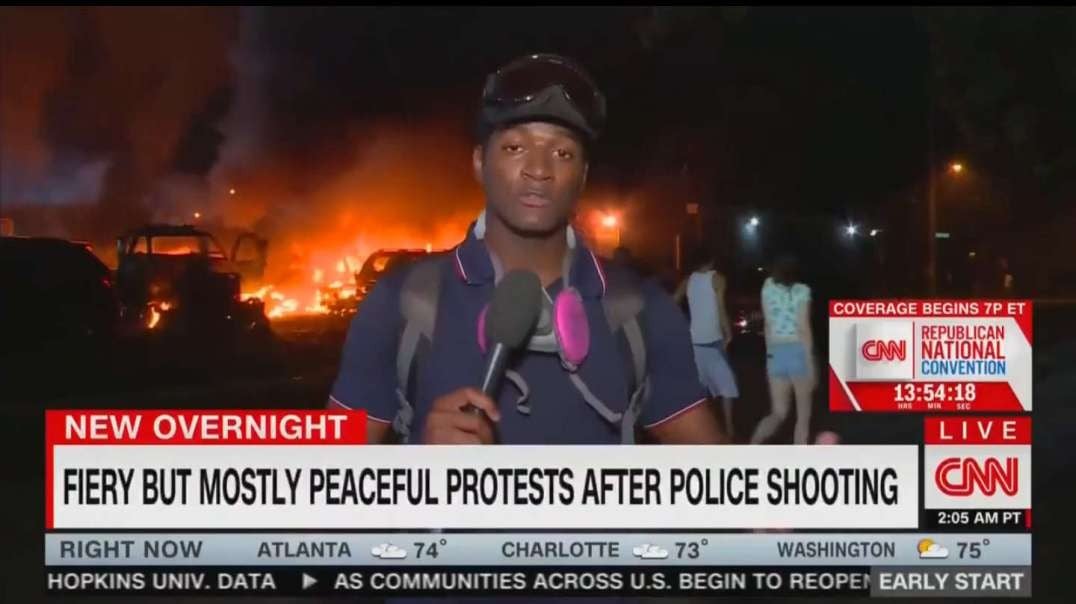 CNN Claims Kenosha Protests Are ‘Fiery But Mostly Peaceful’ As City Burns Behind Reporter
