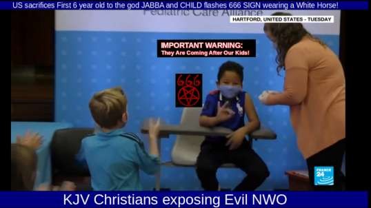 US sacrifices First 6 year old to the god JABBA and CHILD flashes 666 SIGN wearing a White Horse!