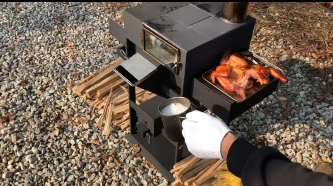 (134) Camping 360-degree rotating rocketstove.mp4