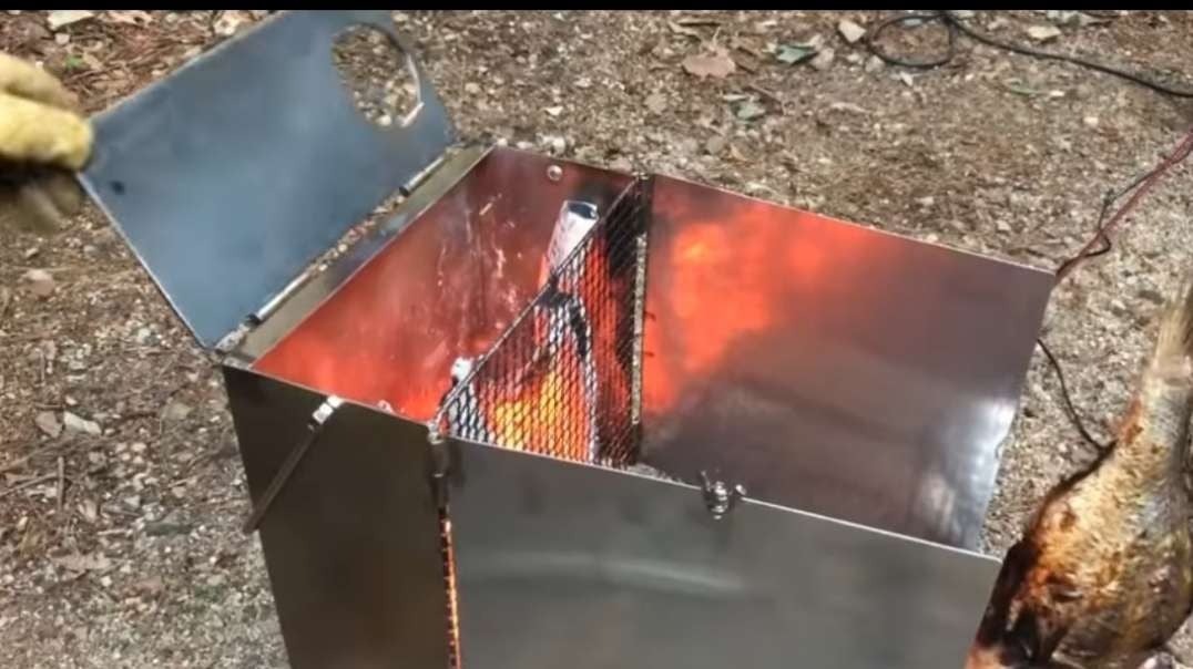 (112) Making vertical BBQ oven grill for camping.mp4