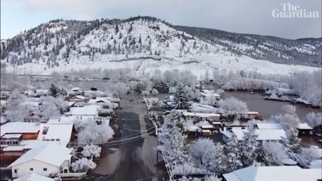 Catastrophic floods in British Colombia shown in aerial footage