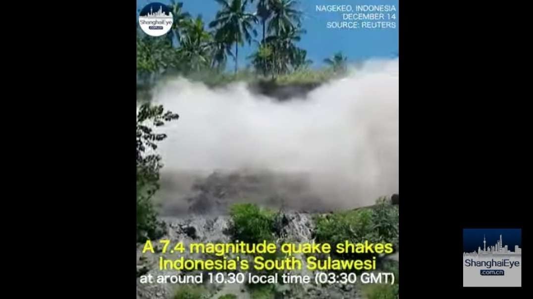 Major M7.3 earthquake triggers hazardous tsunami warning, cracks roads and destroys buildings in Indonesia – People run out of homes screaming out loud.mp4