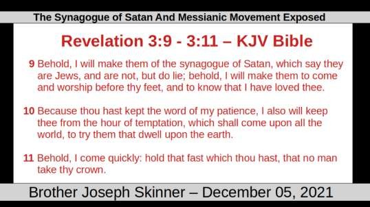 The Synagogue of Satan And Messianic Movement Exposed - Brother Joseph Skinner