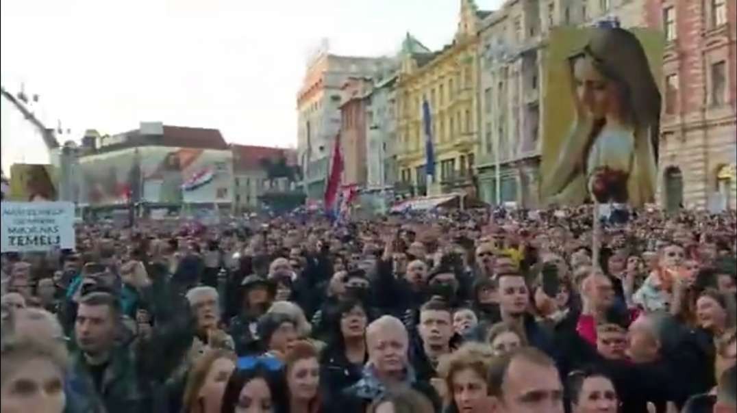 Zagreb Croatia. People are chanting We are not giving you our children!