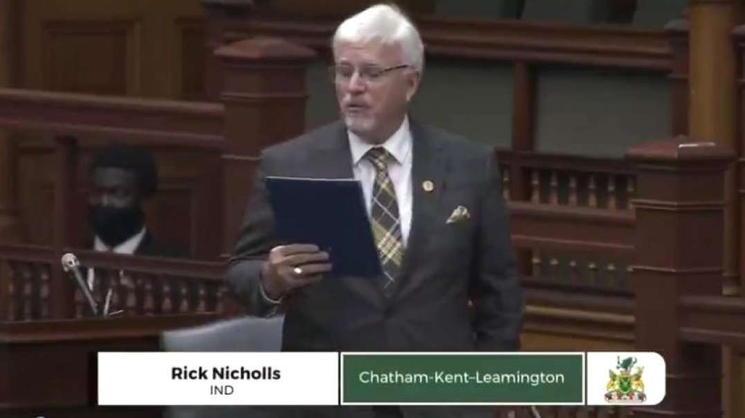Ontario MP Rick Nicholls Dropping Truth Bombs on the Province's New World Order Communist Legislature