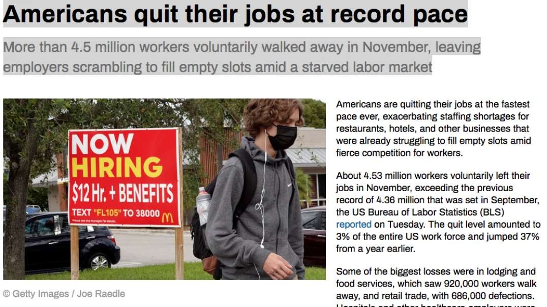 Globally,  Employees Quit Their Jobs, Big Secret Factor, No Jab, No Job