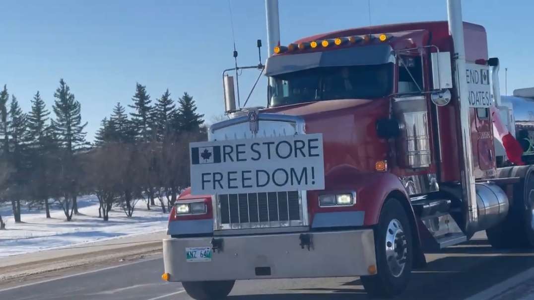 Canada Manitoba Jan 25th Freedom Convoy 2022 Tens of Thousands Protesting COVID Vaccine Mandates.mp4