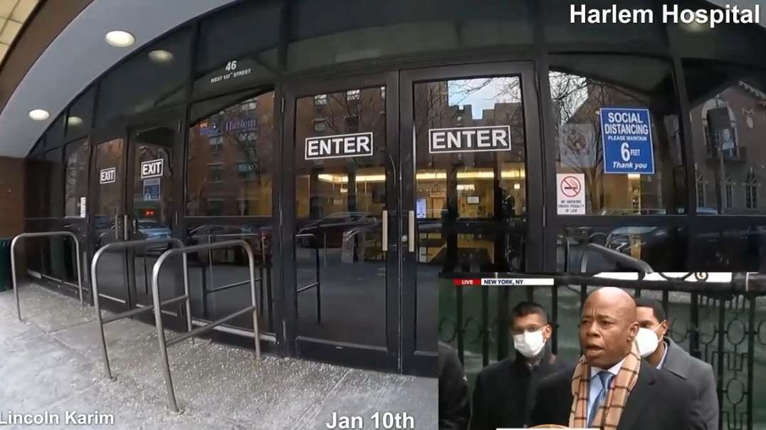 NYC Harlem Hospital ⁣Jan10th Massive Omicron Explosive Walk Around Street View & 2020 NY 48% ER Drop.mp4