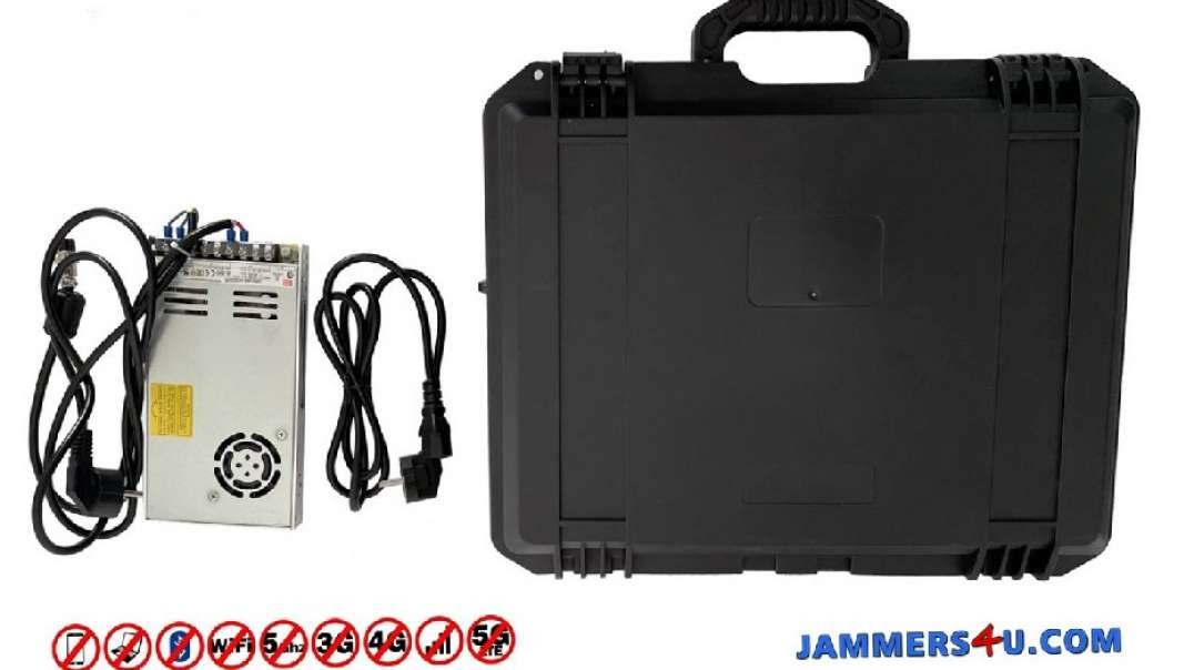 New 5G portable suitcase Jammer signal blocker 10 Bands 90W up to 100m