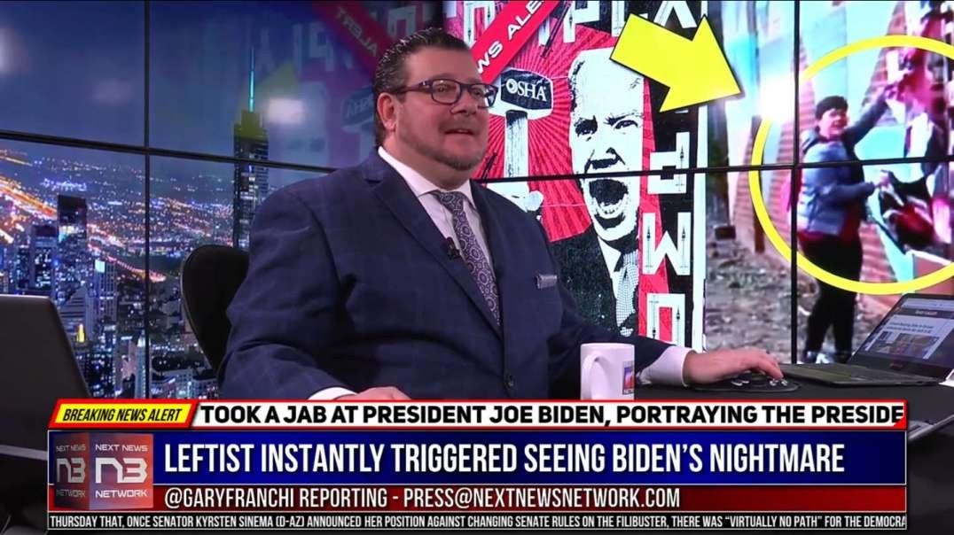 WATCH: Leftist INSTANTLY Triggered After Seeing Biden’s WORST NIGHTMARE Plastered All Over DC Walls