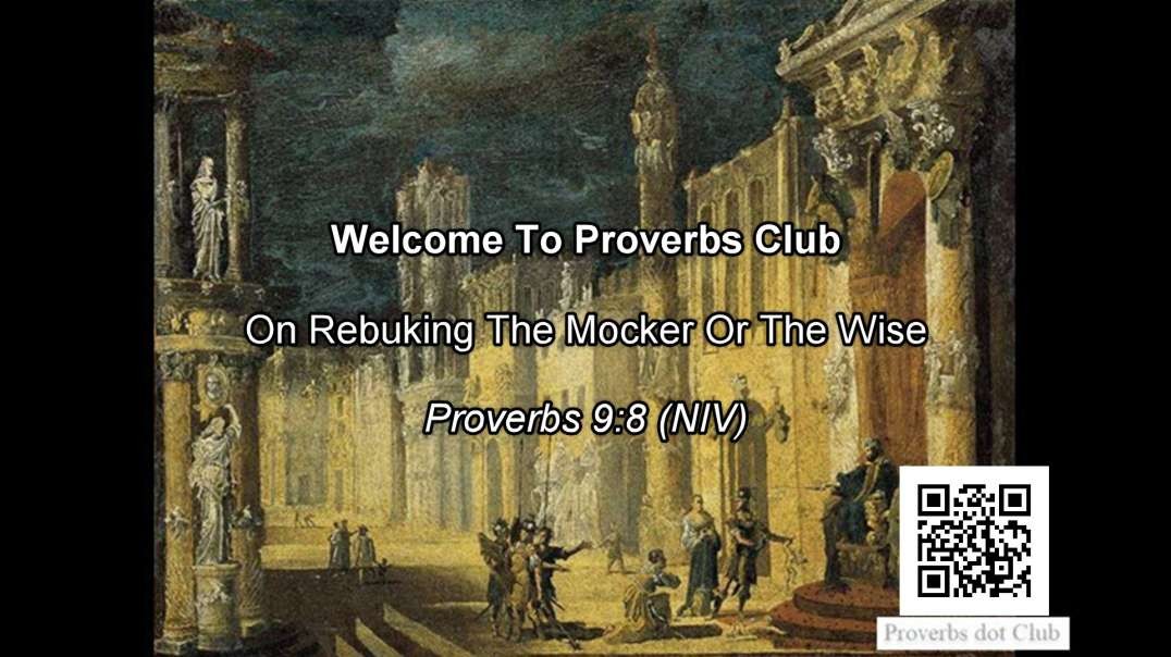 On Rebuking The Mocker Or The Wise - Proverbs 9:8
