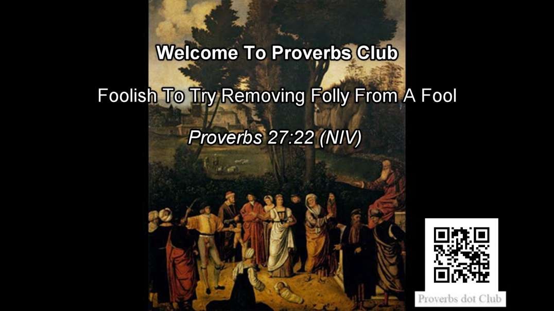 Foolish To Try Removing Folly From A Fool - Proverbs 27:22