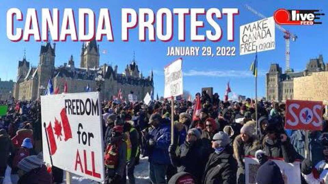 Massive Protest Kicks off in Ottawa Filling the Streets with Trucks & People (Jan 29, 2022)