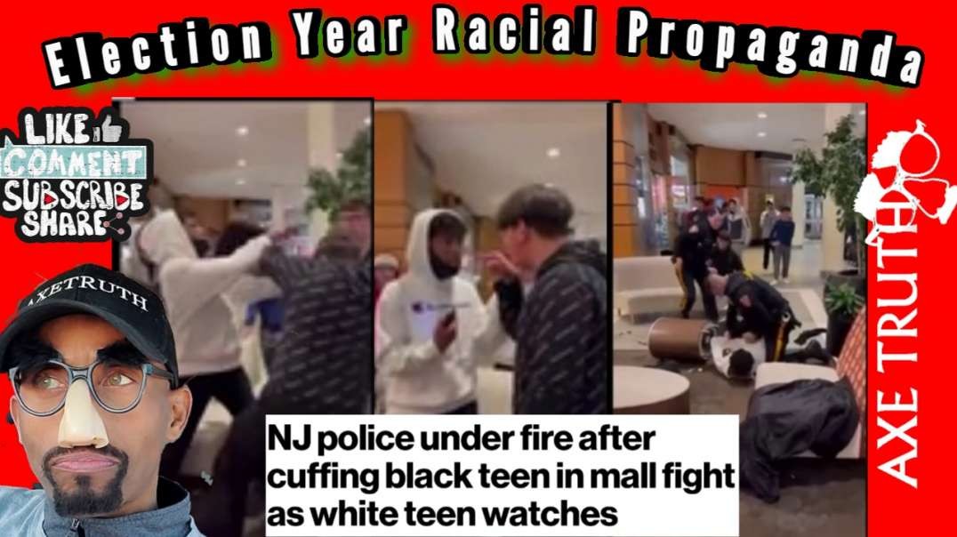 Election Year Racial Propaganda : Cop cuffing black teen while white teen watches
