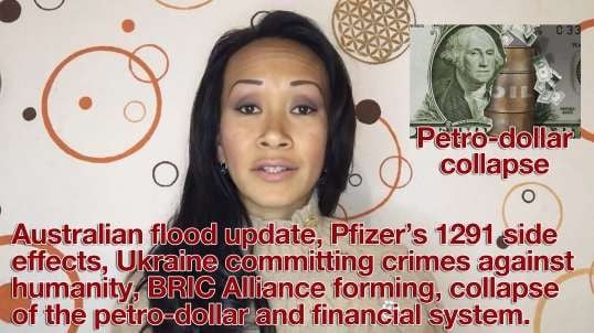 Australian flood update, Pfizer’s 1291 side effects, Ukraine committing crimes against humanity, BRIC Alliance forming, collapse of the petro-dollar and financial system