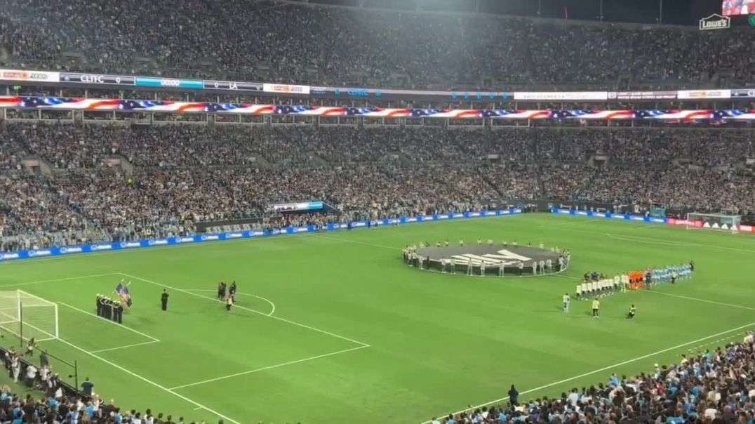 Record Setting Crowd Sings The National Anthem When The Microphone Goes Out - Simply Amazing