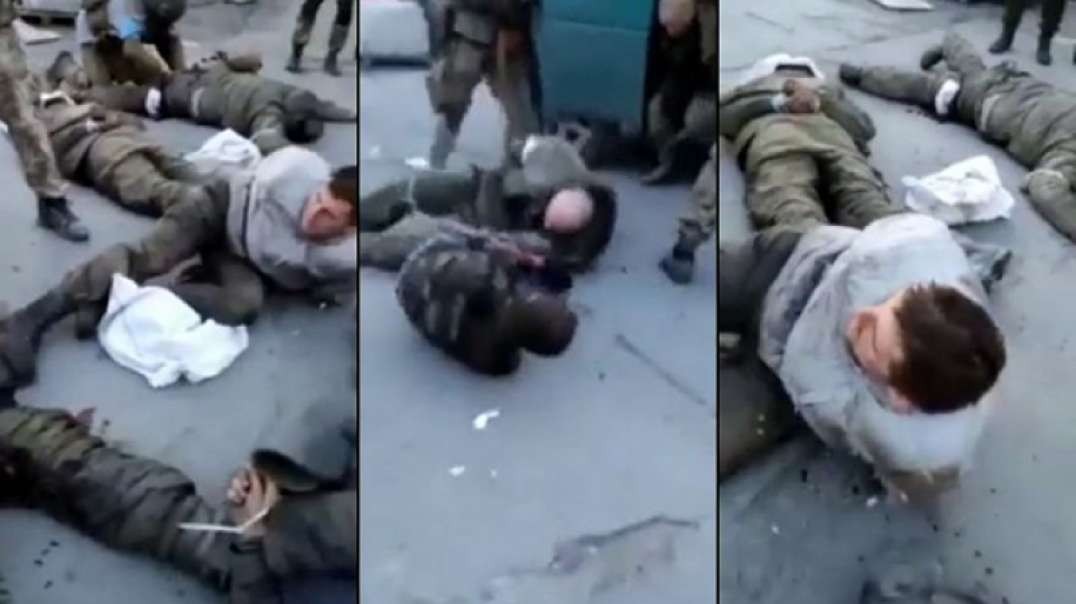 P of I Knee Capping Goes War Crimes with Azov Knee Capping, Castration, at Russians Soldiers