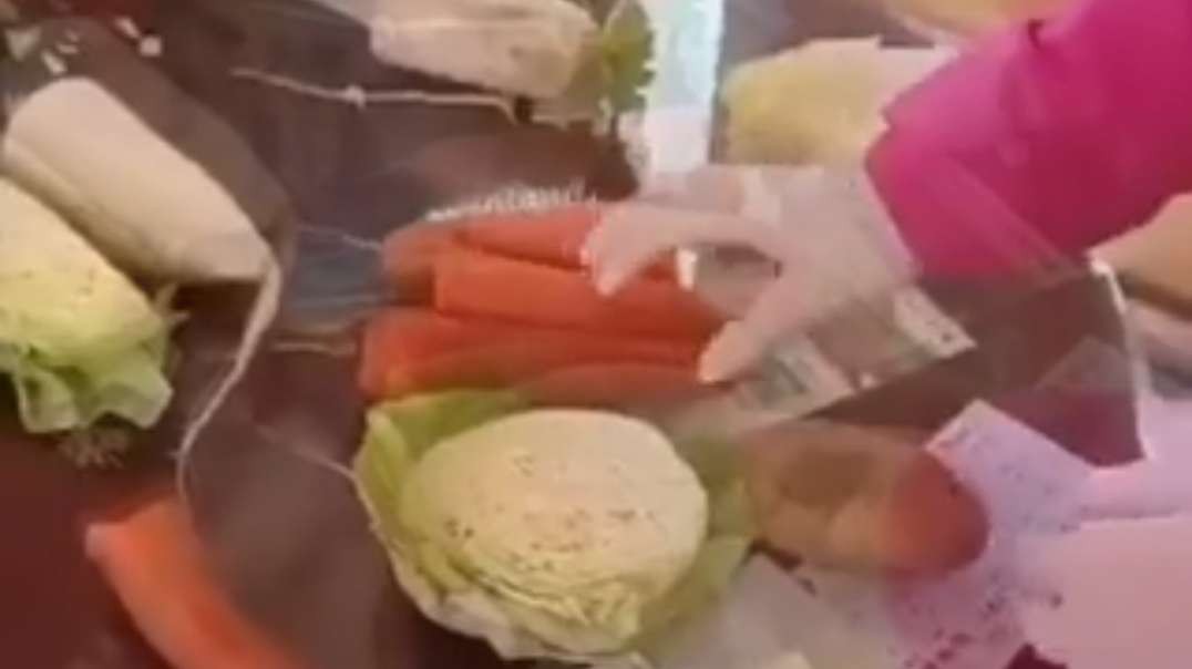Are people going hungry in Shanghai? Yes. Many people down to one meal a day. You can see here people rationing their vegetables into meal chunks. Dialogue is in Shanghainese, so it’s legit—c