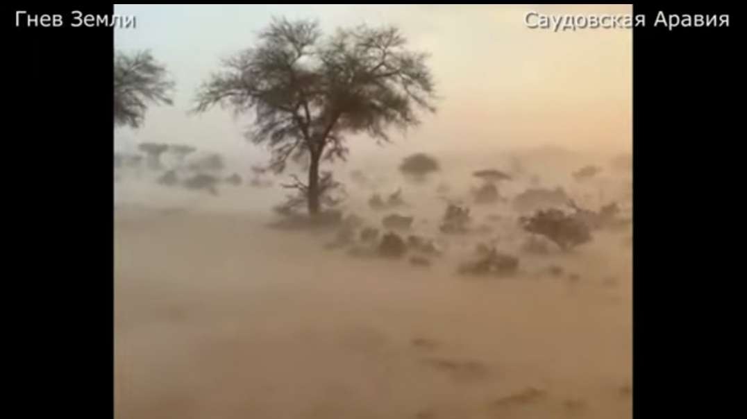 Storm, hail and water torrents wash away the desert in Typh, Saudi Arabia on April 21. mp4