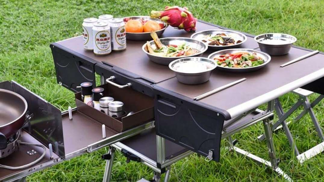 Outdoor Foldable Mobile Kitchen is a portable