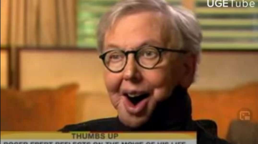 Roger Ebert Was Not Giving "Happy Face, Look" (his jaw was destroyed by Medical-Mafia)... He Was Likely Warning Non-Cult People to Protect their Children From WICKED Brainchipping..