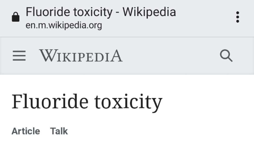 Fluoride is a toxic element, therefore used in insecticides and rodenticides. It destroys the bones and the brain. "Specialists" sponsored by W.H.O. and Big Pharma pretends that add