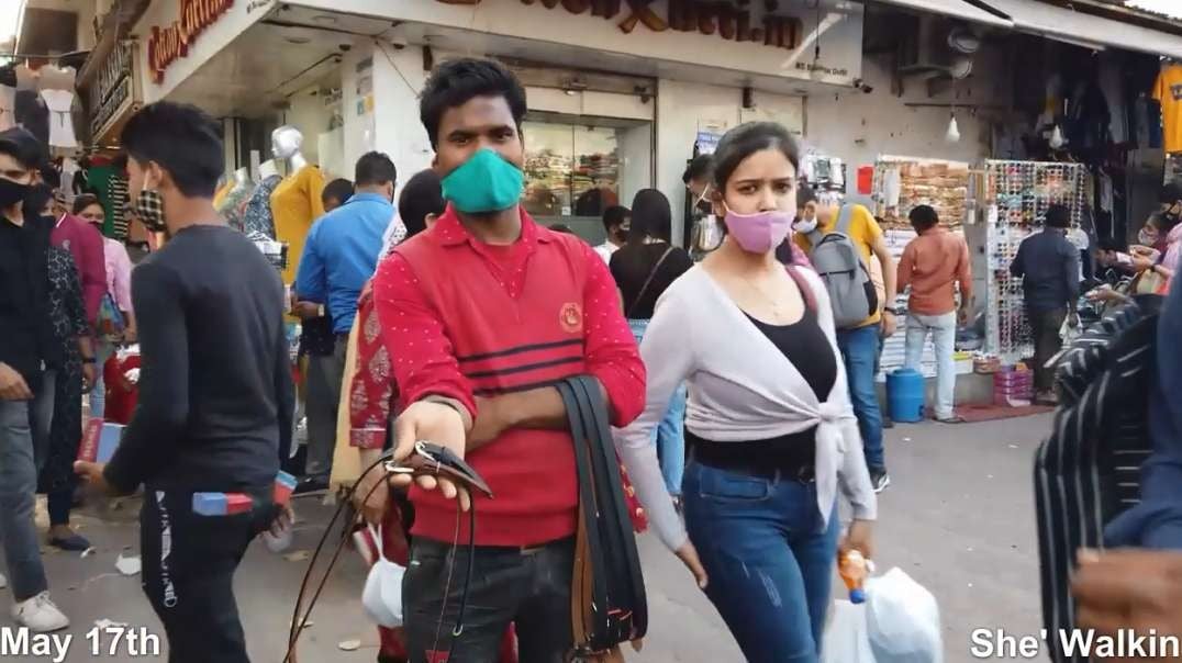 5-22-21 Delhi India Walking The Streets Covid-19 Lockdowns Curfews Quarantines Masks.mp4