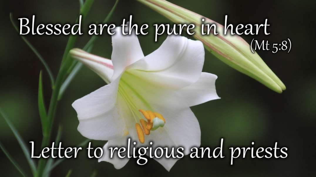 Blessed are the pure in heart (Mt 5:8). Letter to religious and priests