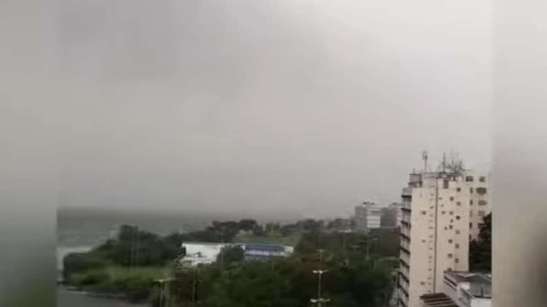 Devastating hurricane and storm stirred Niteroi, Rio de Janeiro, Brazil.mp4