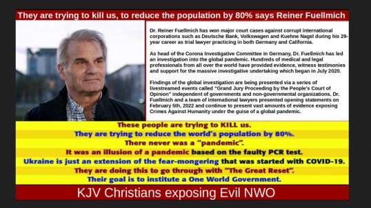 They are trying to kill us, to reduce the population by 80% says Reiner Fuellmich