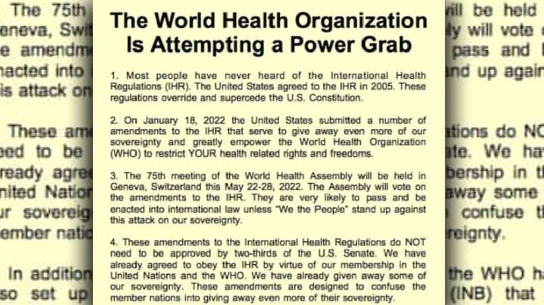 WHO Is Announcing A Planned Take Over Of The United States Under The Guise Of International Health Policy.mp4