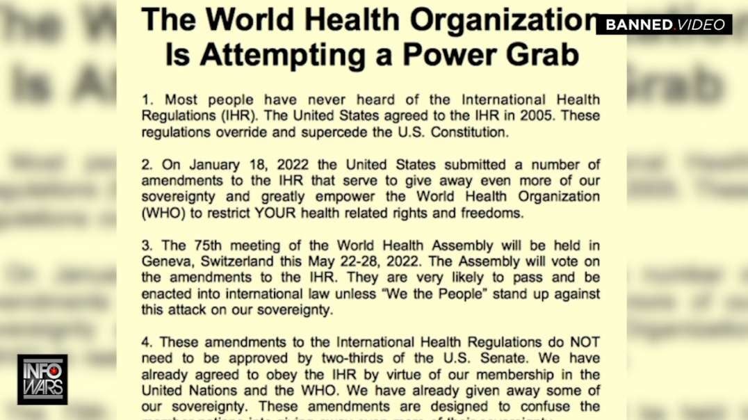 The World Health Organization is Attempting a Power Grab!!!