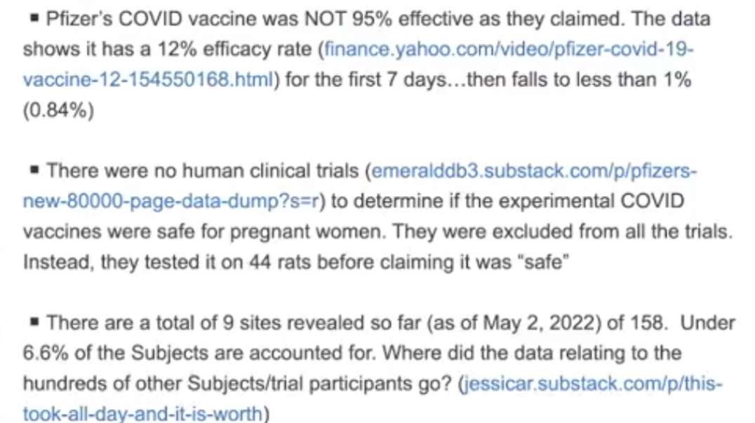PFIZER COVID “VACCINE” - 80K PAGES REVEALS DEATH & PURPOSEFUL LIES