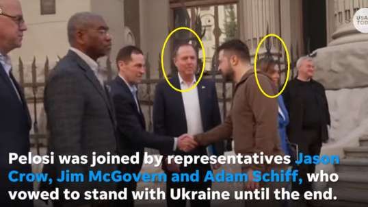 Volodymyr Zelenskyy welcomes Nancy Pelosi & Adam Shiff to Ukraine