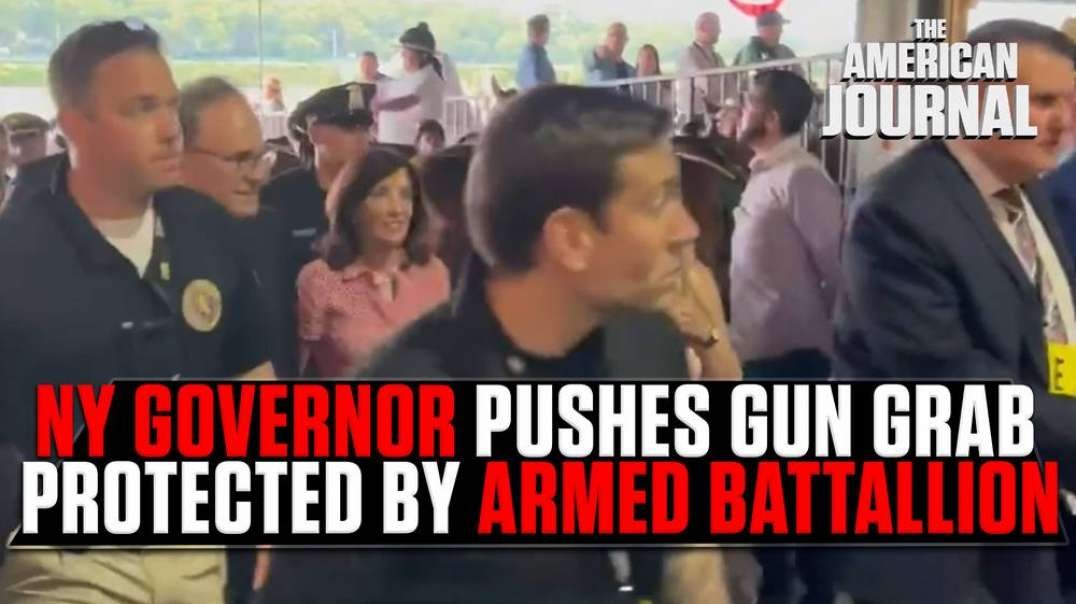 NY Governor Denounces Guns While Surrounded By Phalanx Of A Dozen Heavily Armed Guards