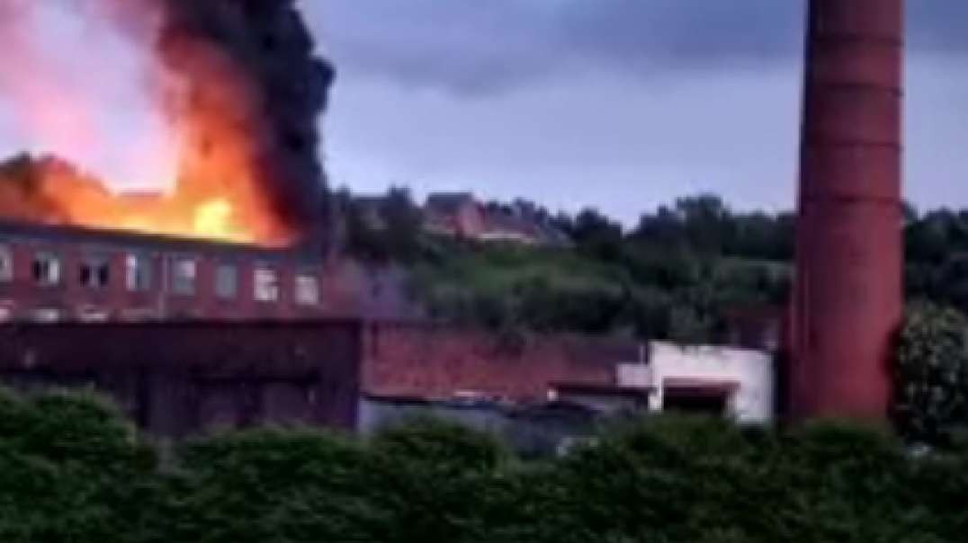 Fire at Pioneer Mill in Radcliffe, UK