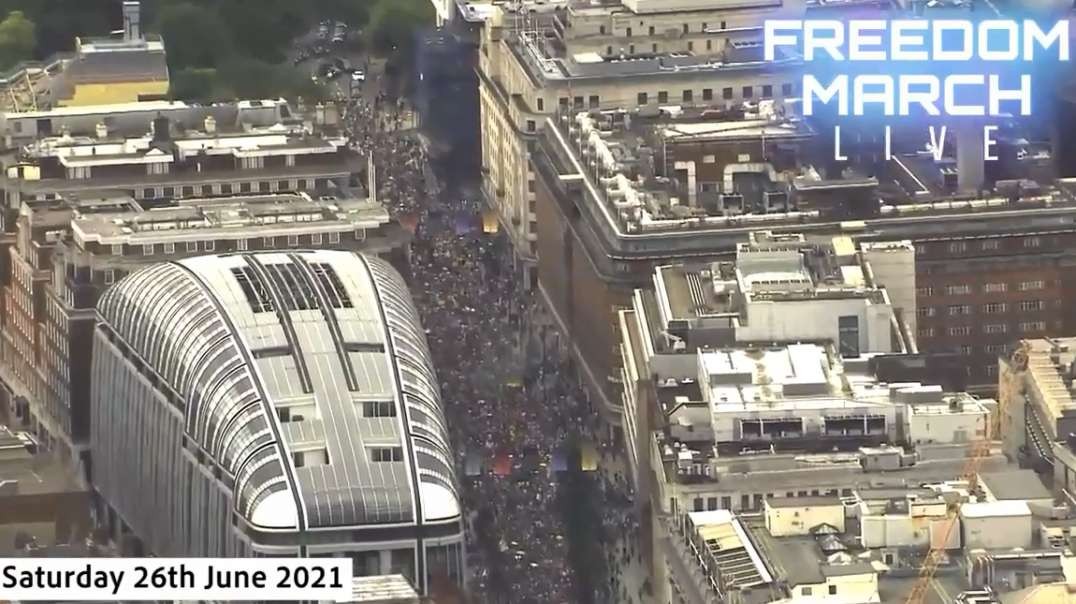 1yr ago June 26th 2021 London England 30 Minutes Aerial Helicopter Footage Huge Massive Freedom Rally March Demo.mp4