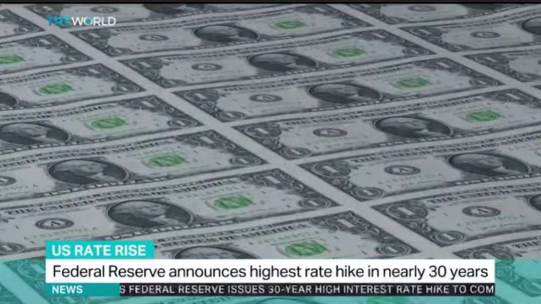 Federal reserve announces highest rate rise in nearly 30 years.mp4