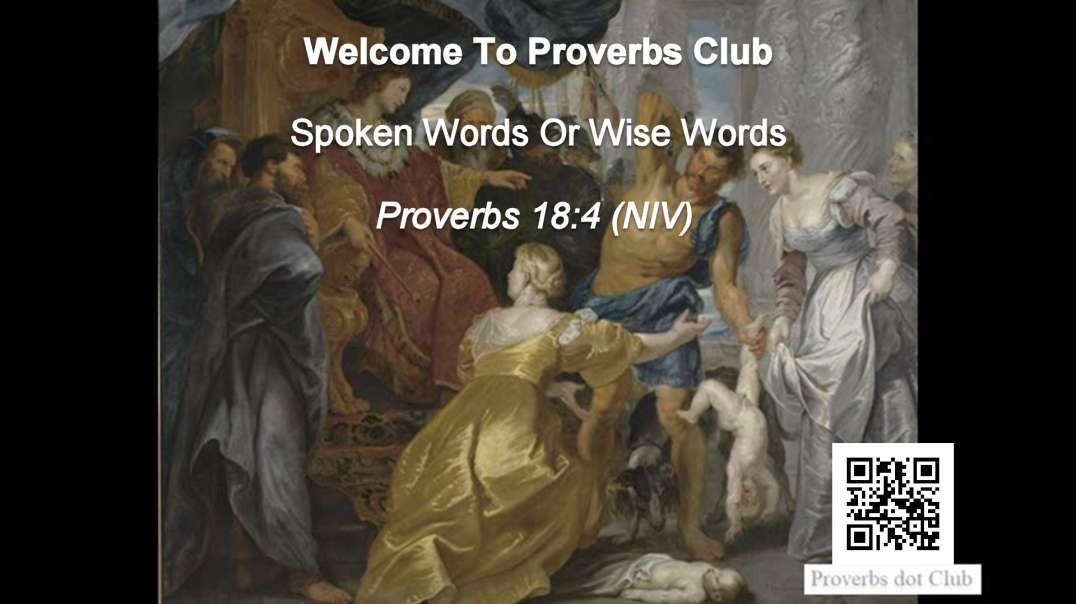 Spoken Words Or Wise Words - Proverbs 18:4