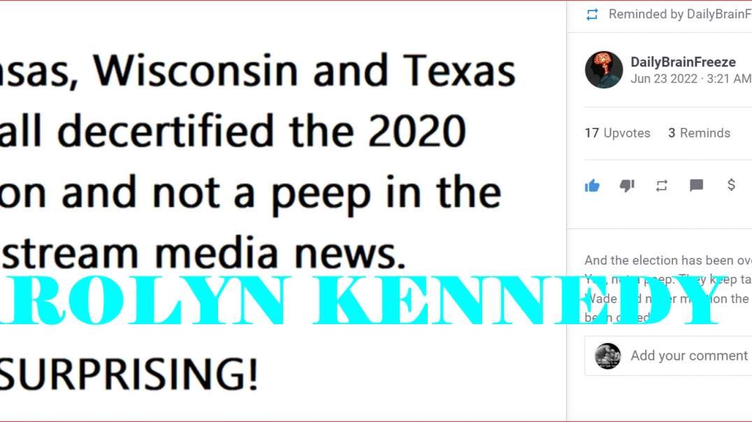 Carolyn Kennedy the artist, the election has been overturned